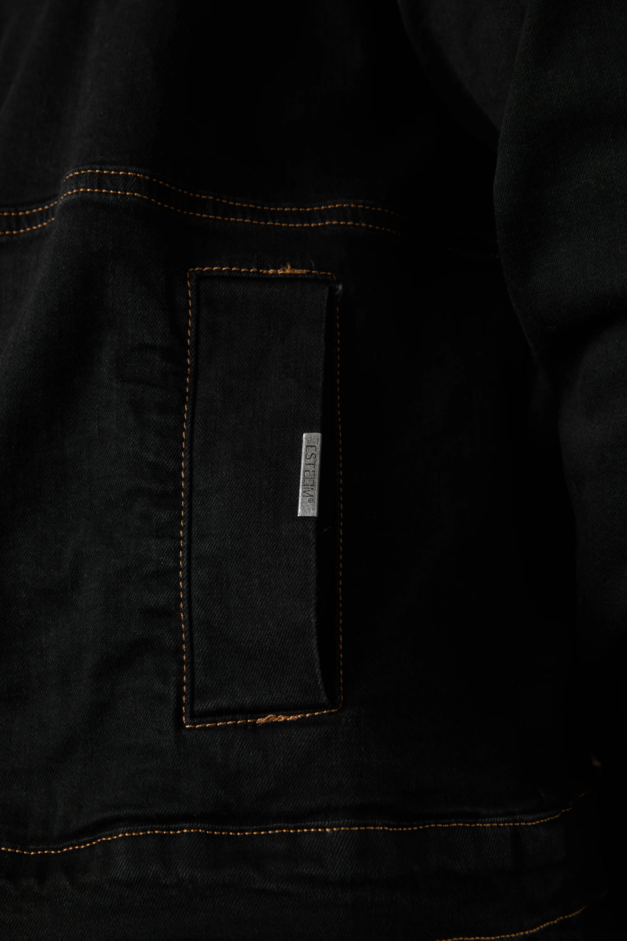 WASHED BLACK CONTRAST JEANS JACKET - Image 7