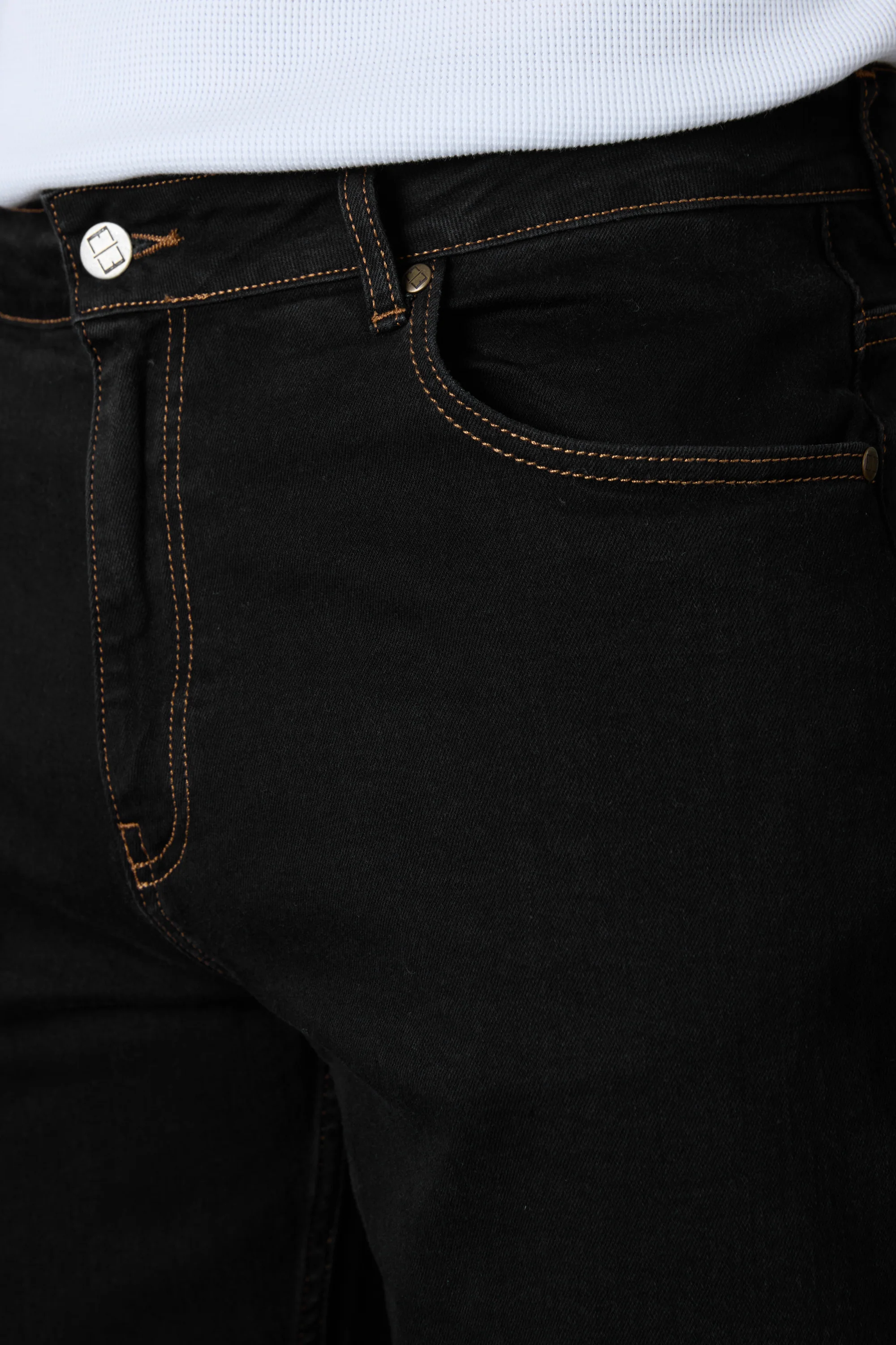 WASHED BLACK CONTRAST LOOSE JEANS - Image 5