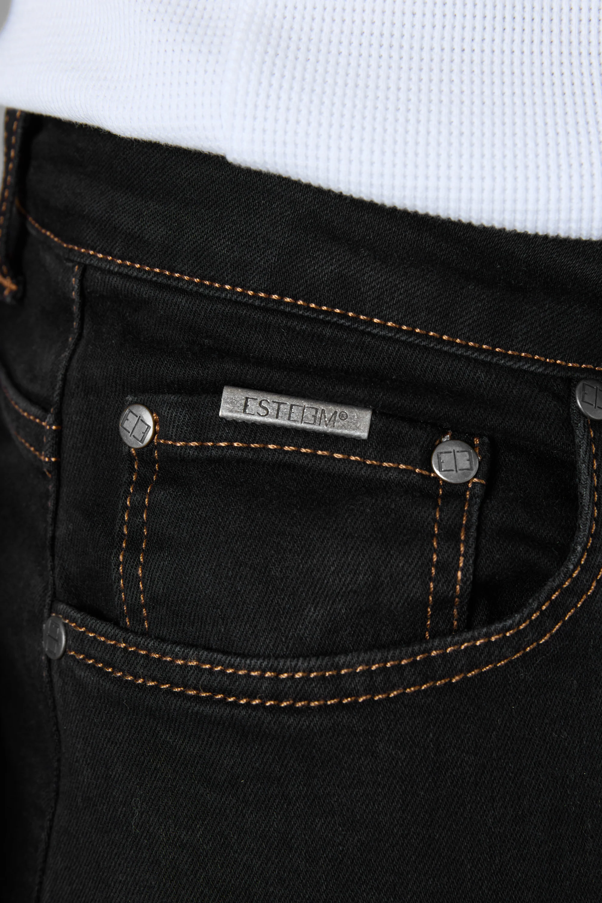WASHED BLACK CONTRAST LOOSE JEANS - Image 6