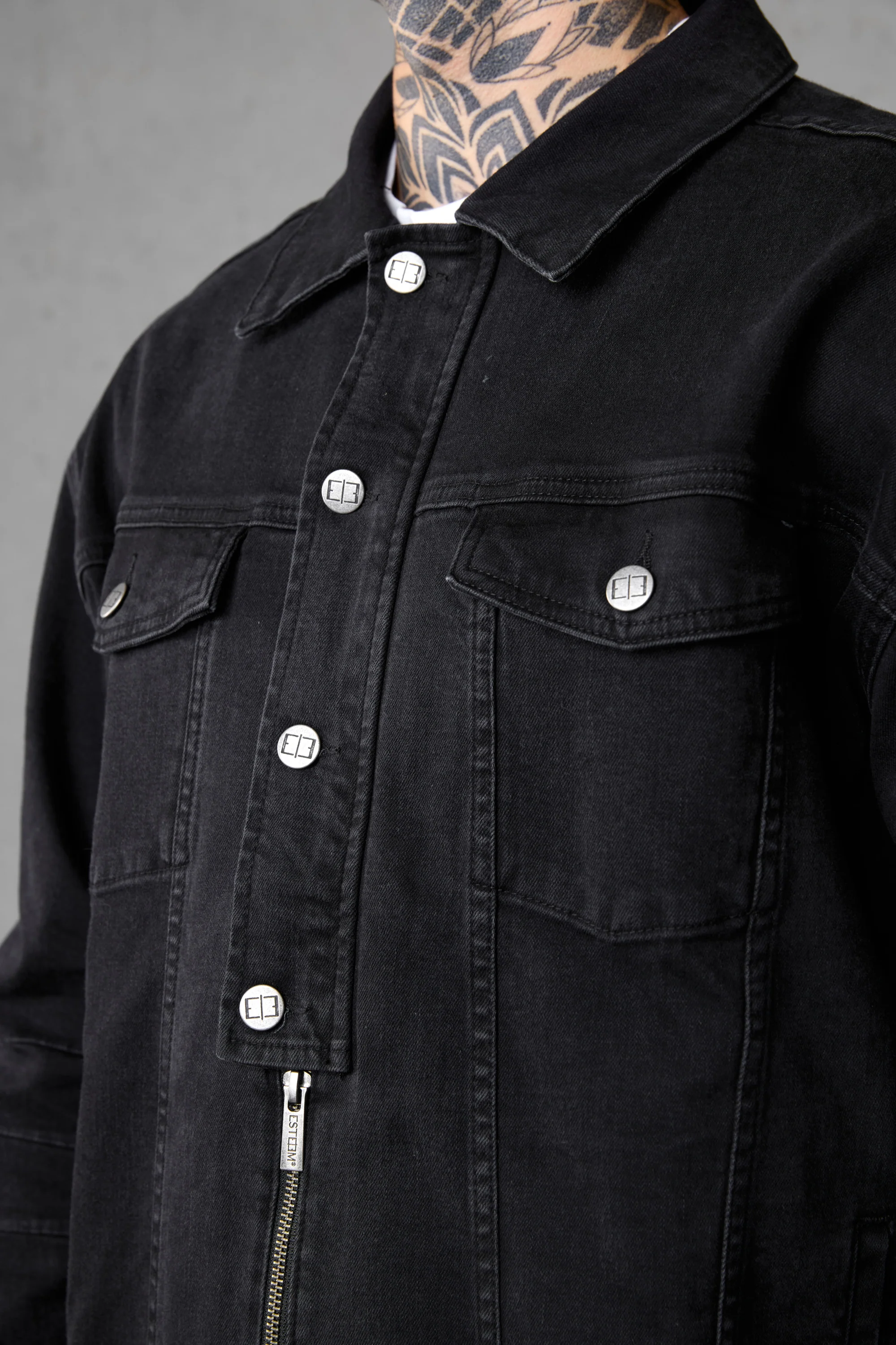 WASHED BLACK JEANS JACKET - Image 5