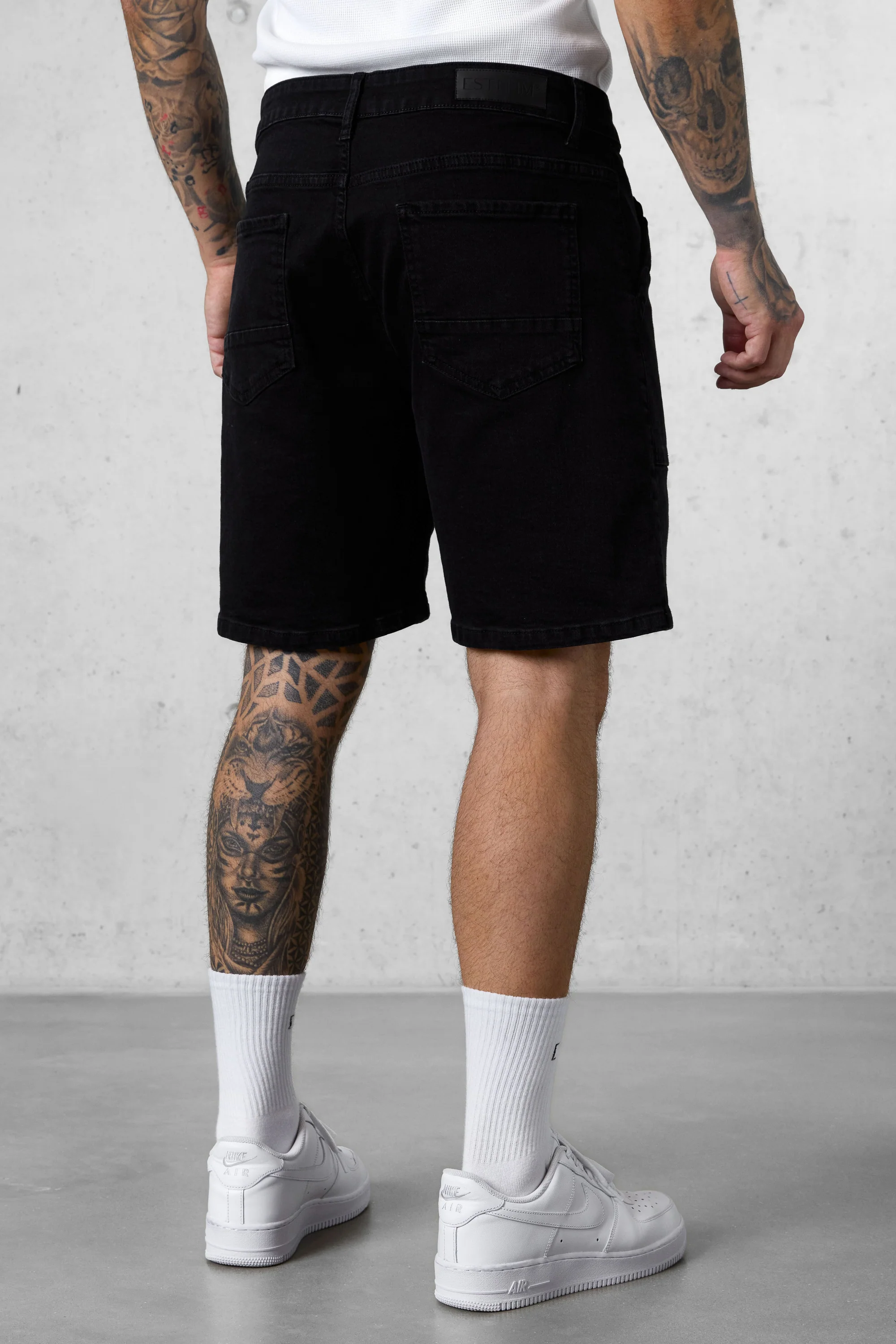 WASHED BLACK SEAMS JEANSSHORTS - Image 4