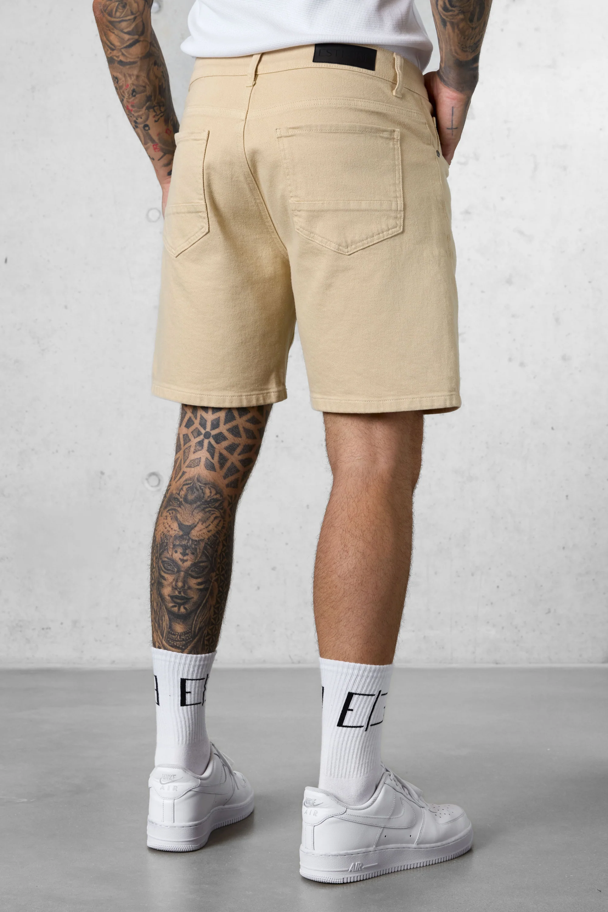 WASHED STONE BASIC JEANSSHORTS - Image 4