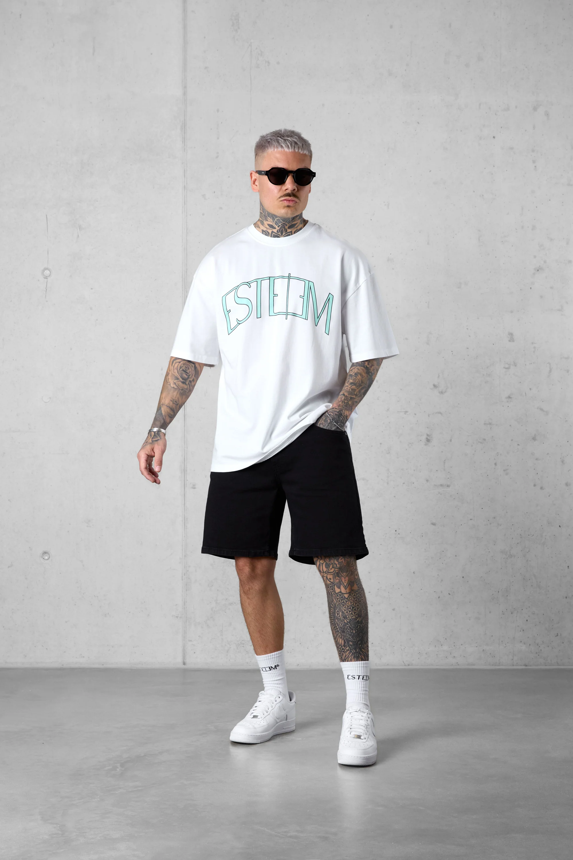 WHITE BEACHGREEN CURVE OVERSIZED TEE - Image 2