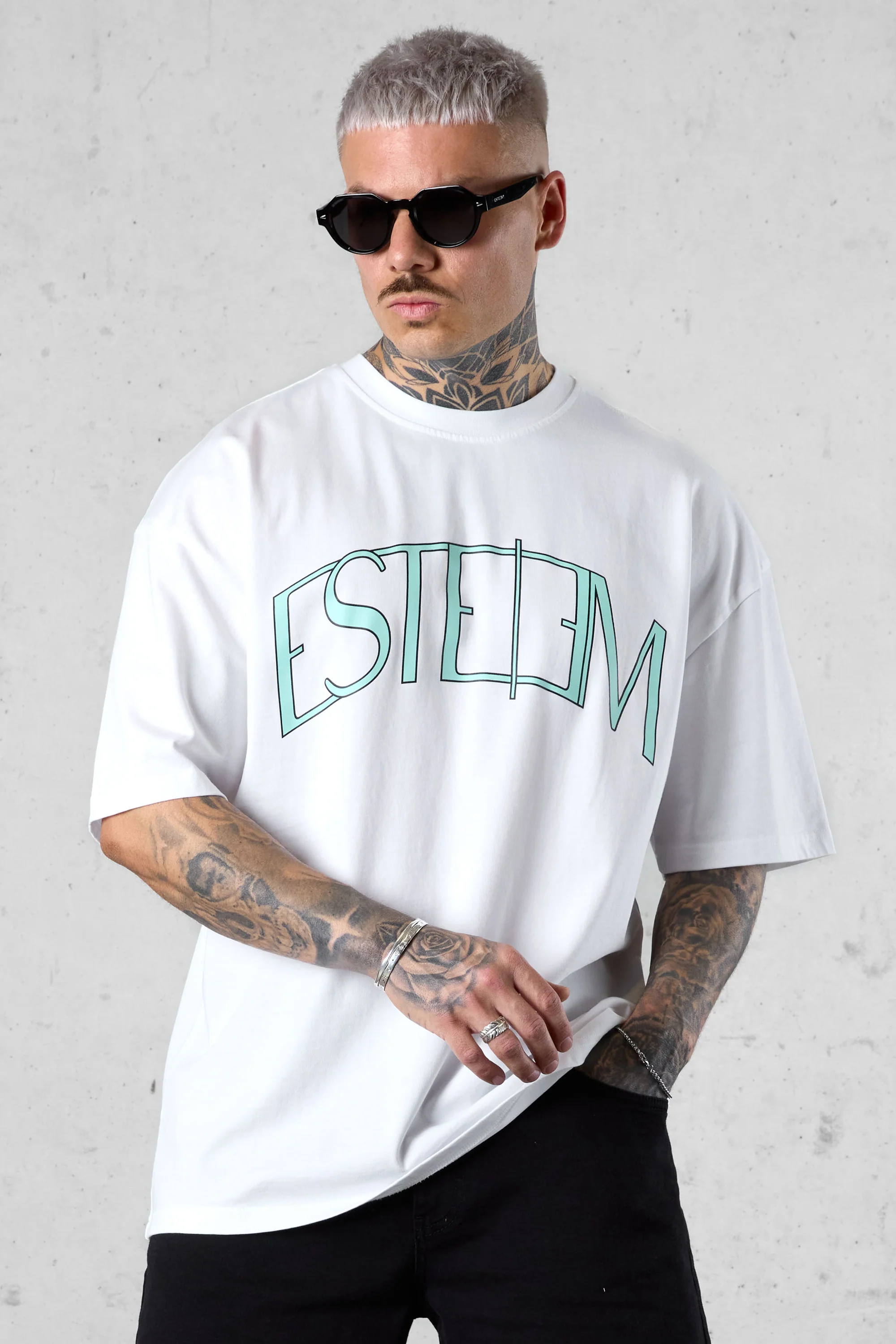 WHITE BEACHGREEN CURVE OVERSIZED TEE - Image 3