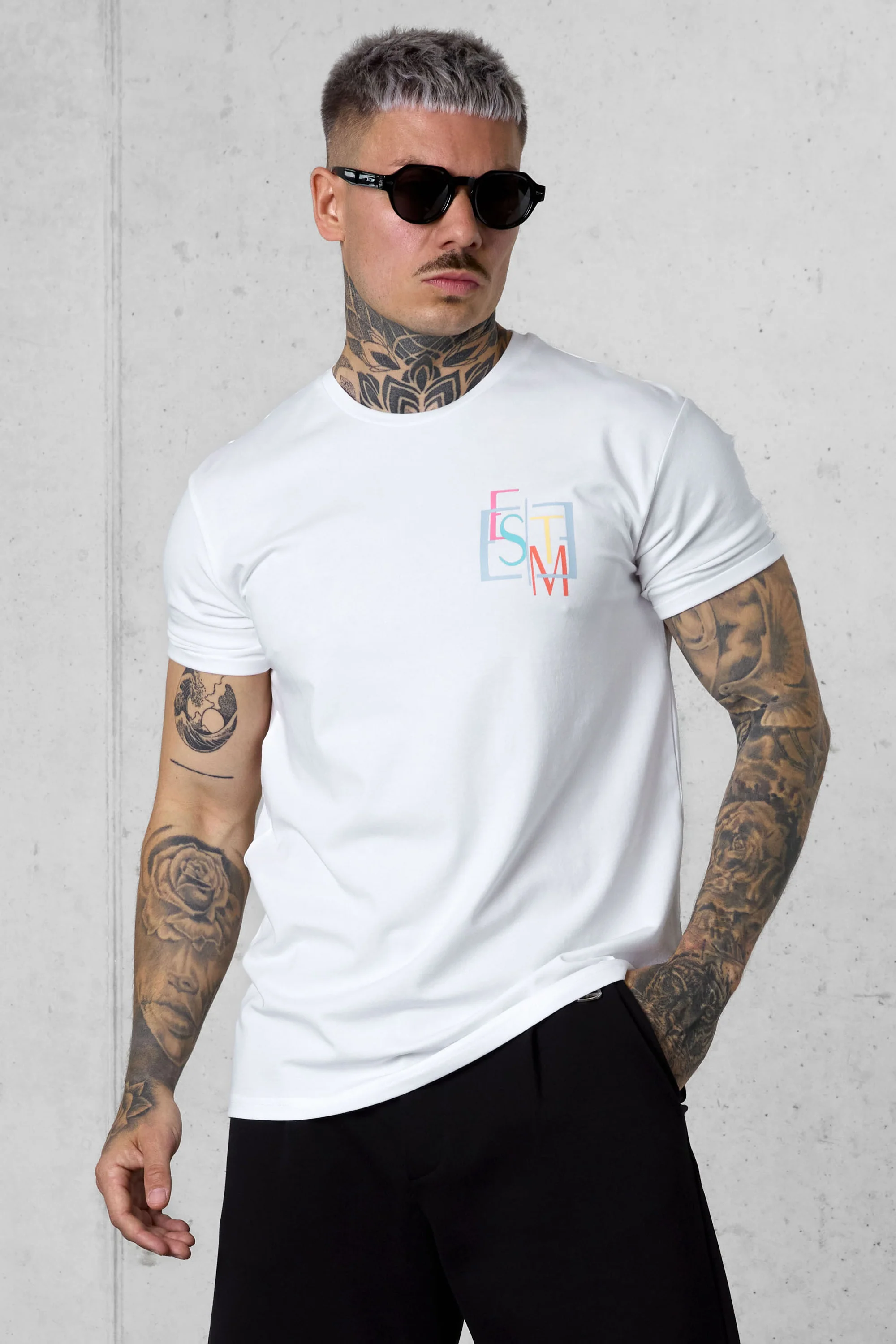 WHITE DECONSTRUCTED LOGO TEE - Image 3