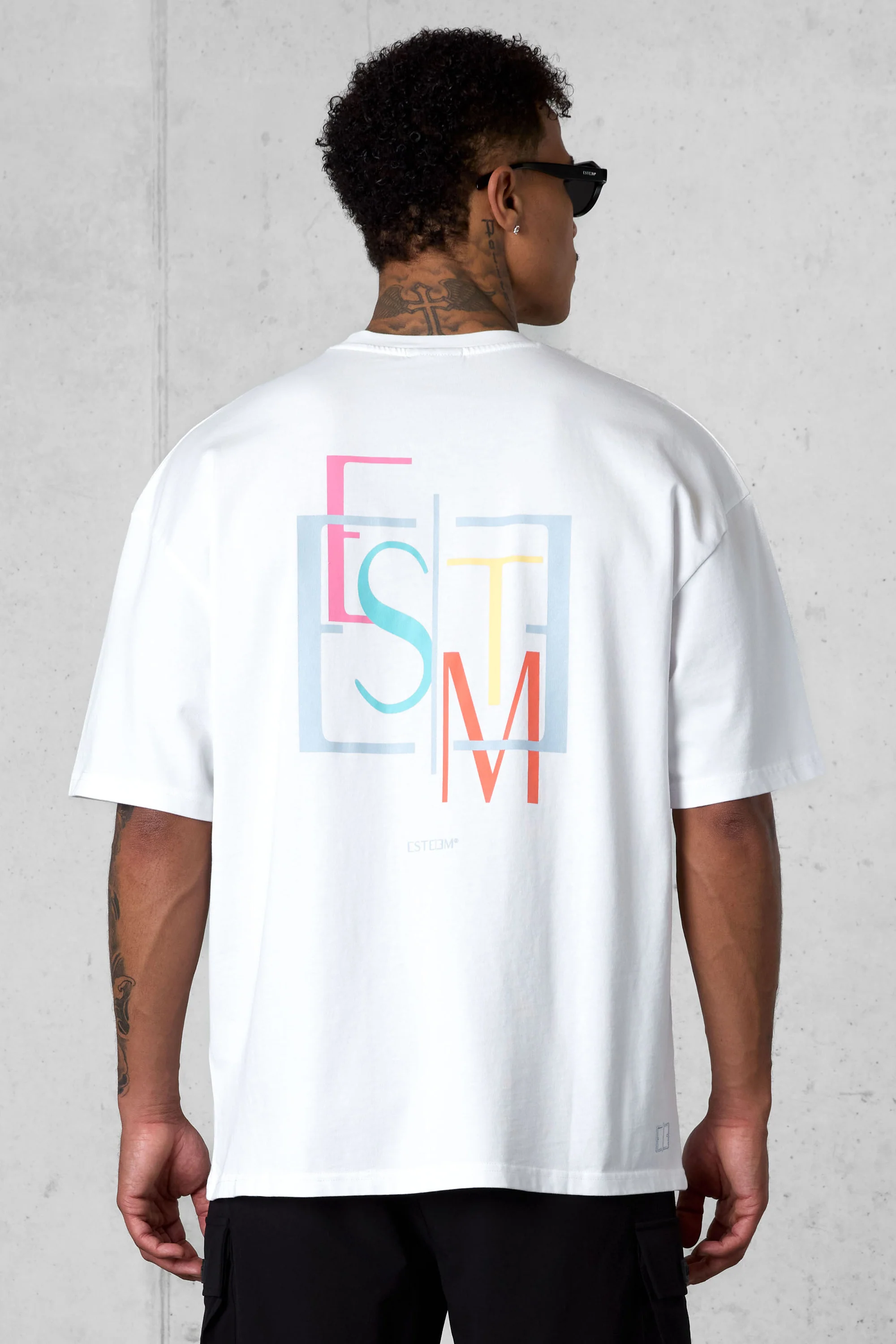 WHITE DECONSTRUCTED OVERSIZED TEE