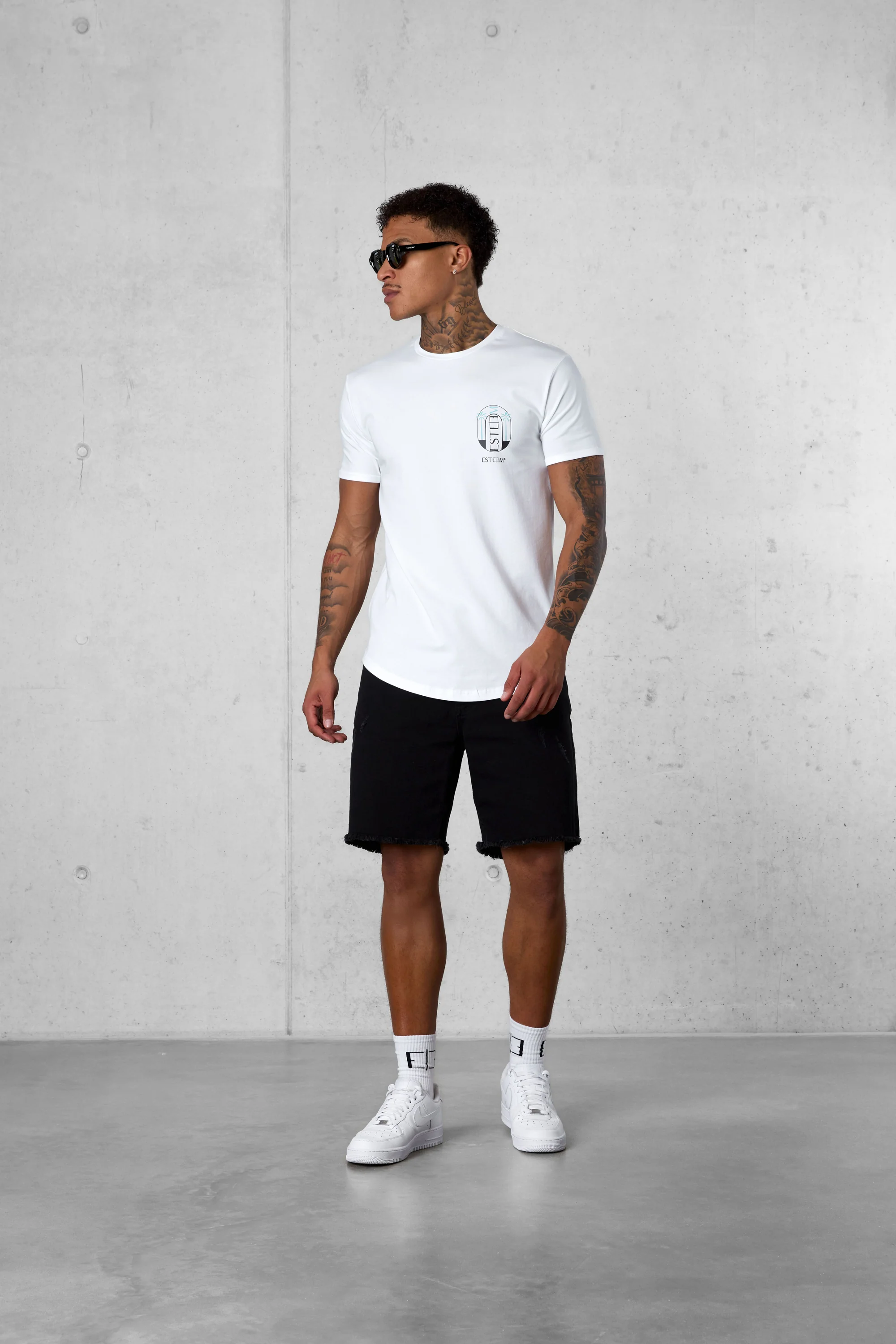 WHITE DOUBLE PALM LOGO TEE - Image 2