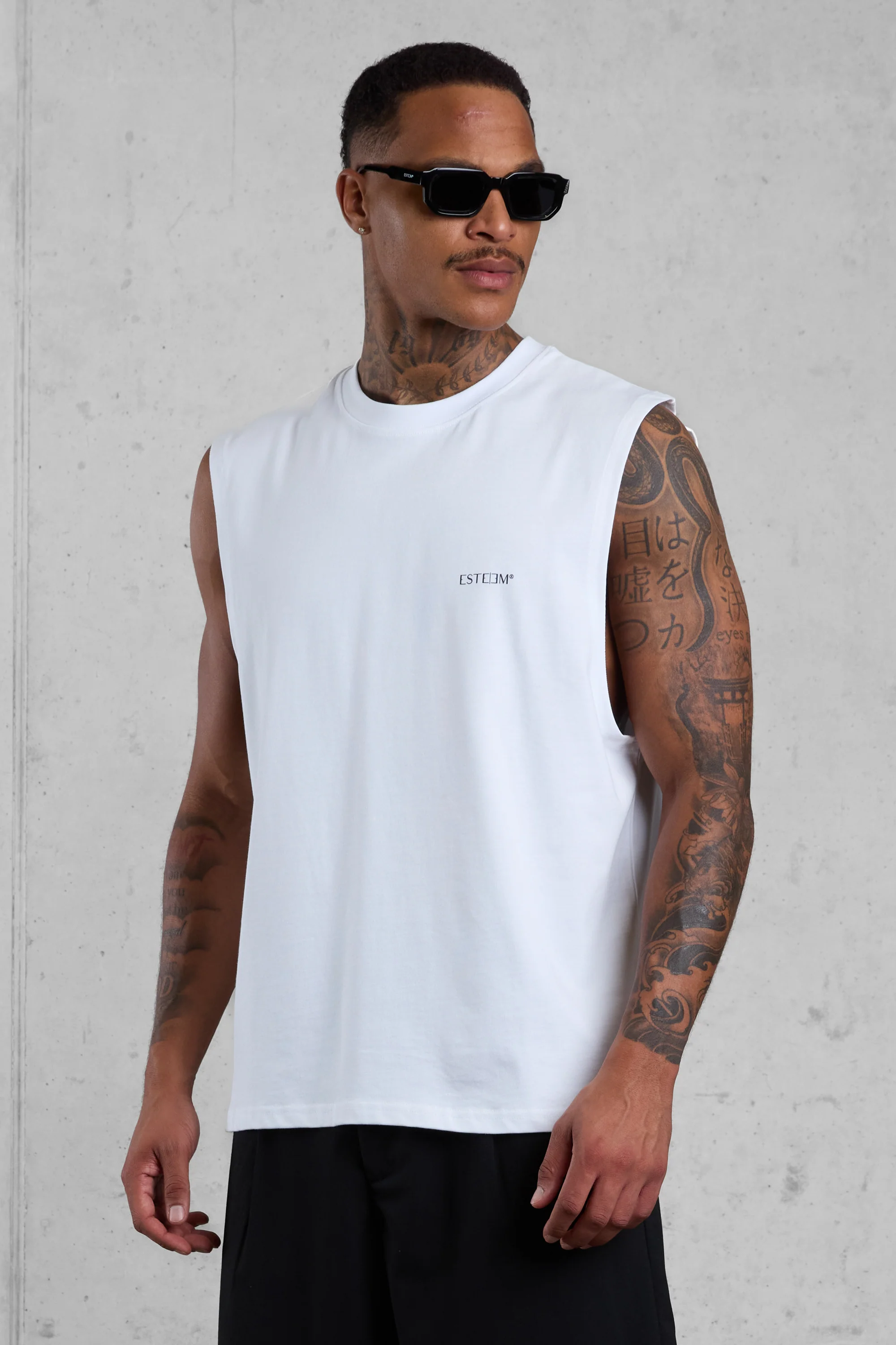 WHITE LOW SUN HOURS OVERSIZED TANK TEE - Image 4