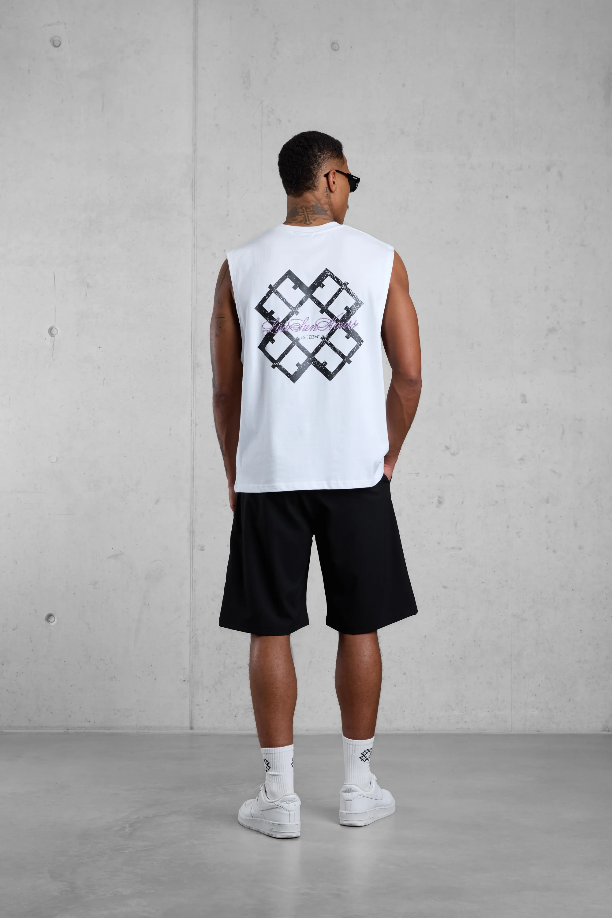WHITE LOW SUN HOURS OVERSIZED TANK TEE - Image 5