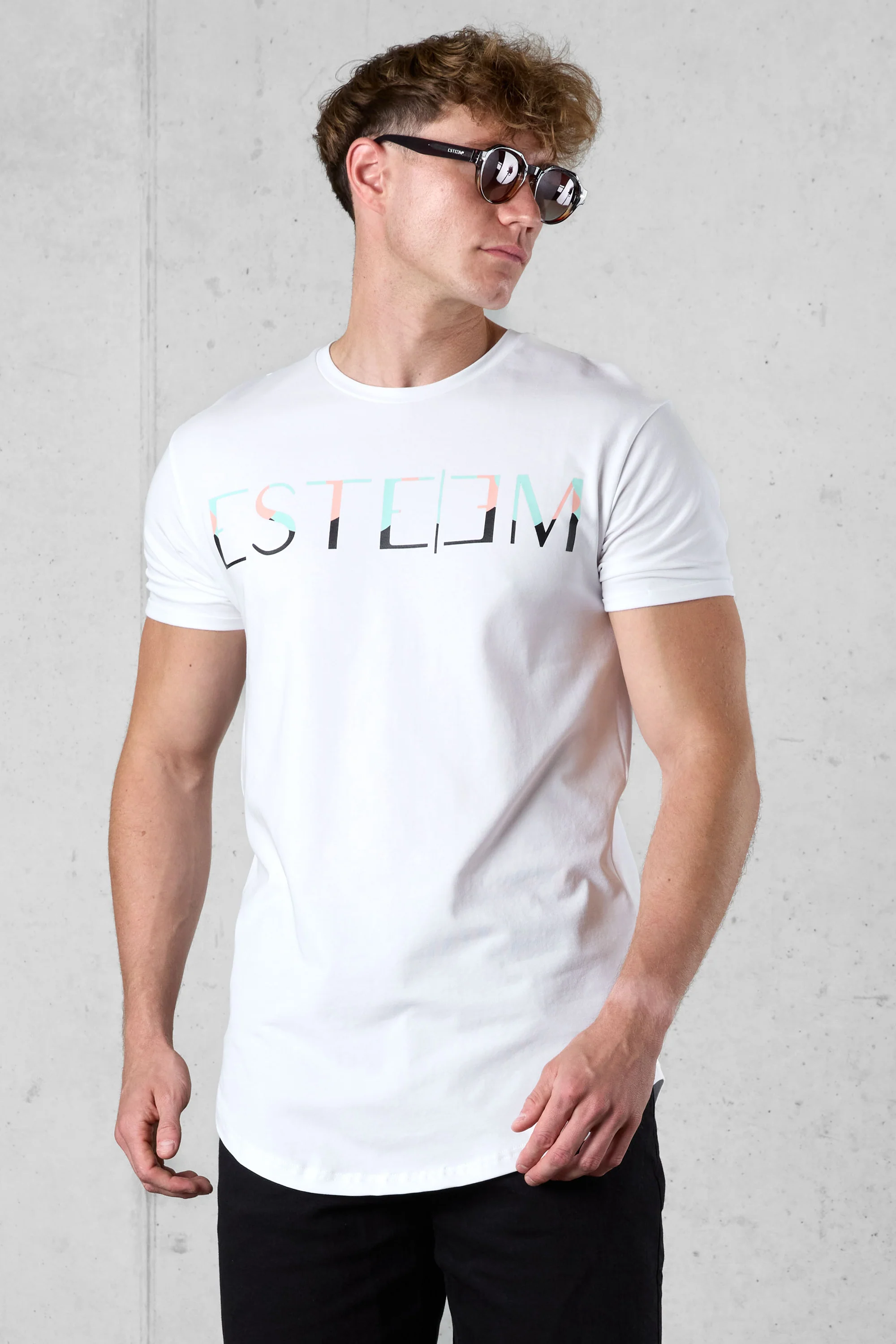 WHITE MIXED COLORS LETTERING TEE - Image 3