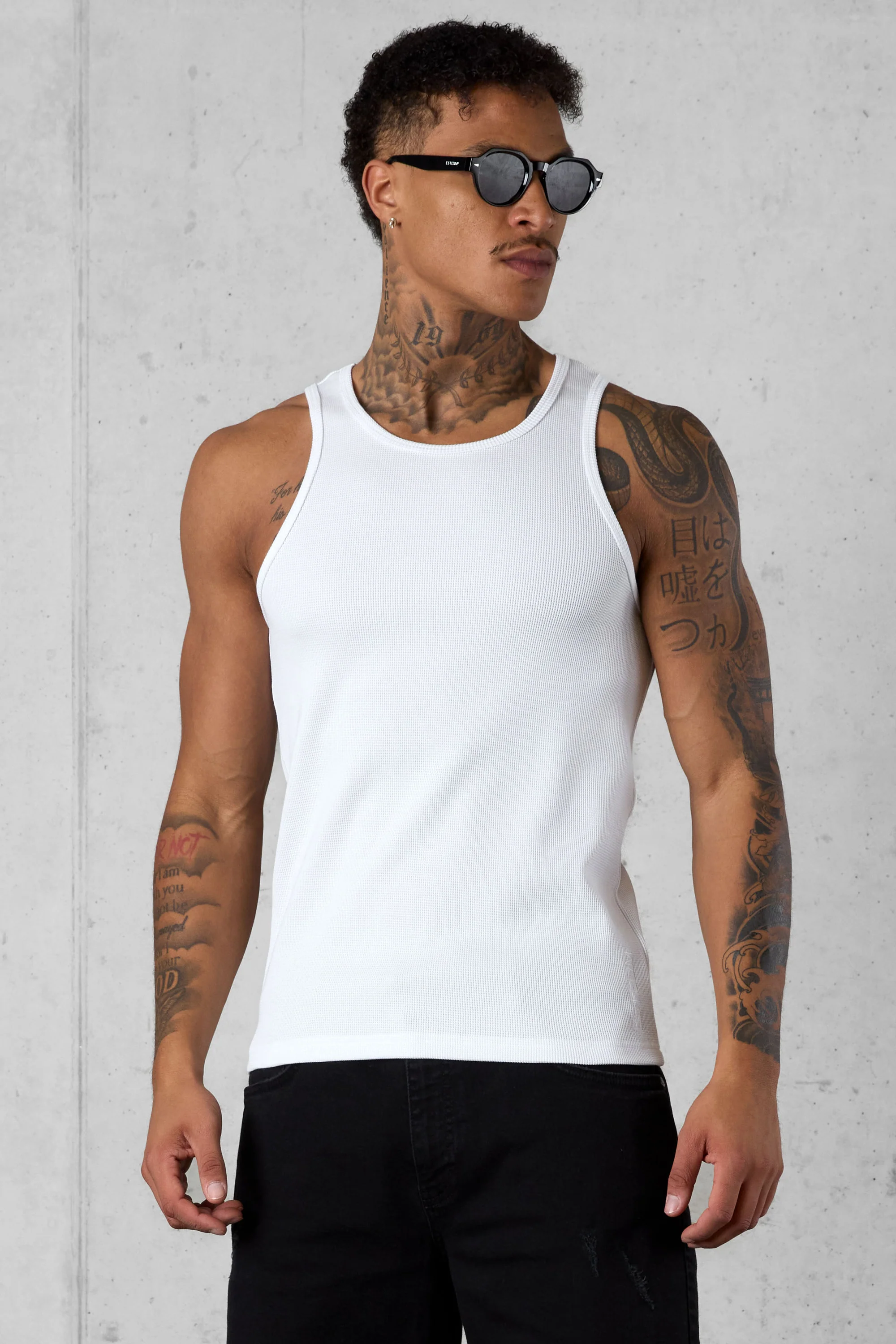 WHITE WAFFLE TANK TOP - Image 3